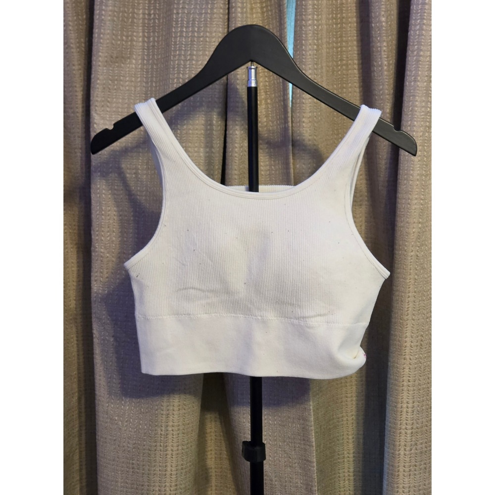 Harmony Balance Ribbed Sports Bra Women's Size Large‎ White